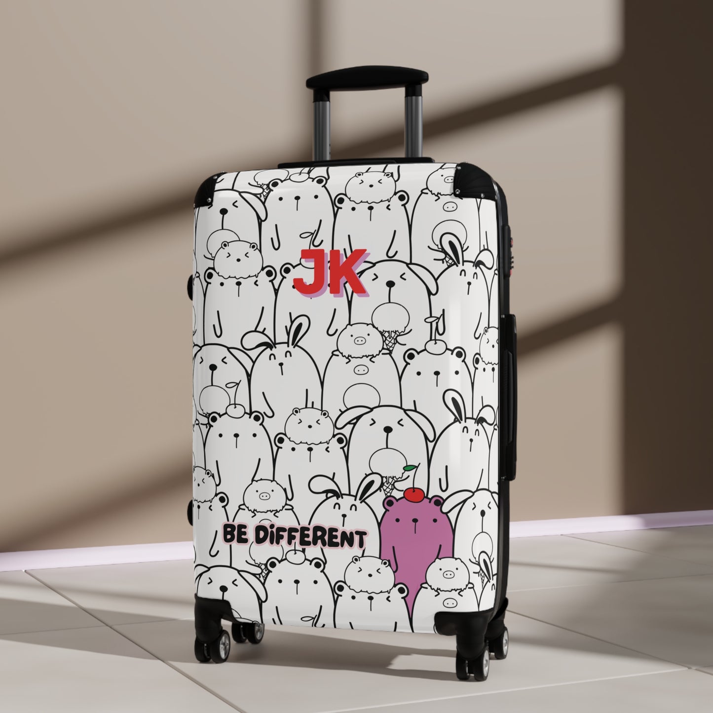 "Be different" personalized kids’ luggage