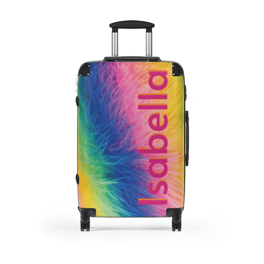 "Rainbow fur" personalized kids' luggage