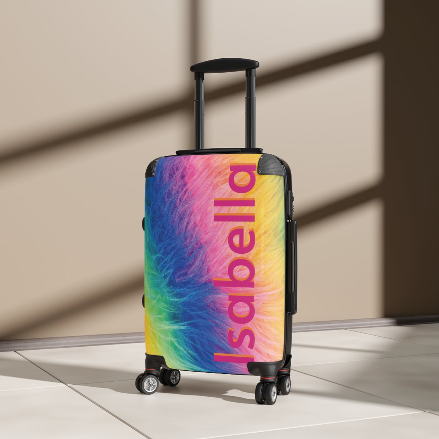 "Rainbow fur" personalized kids' luggage