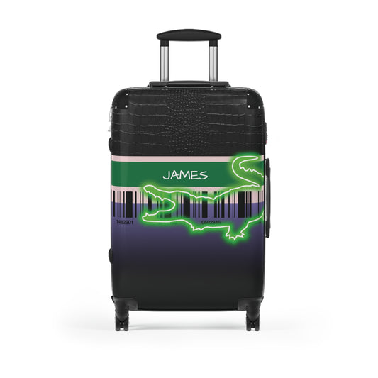 "Neon croc" personalized carry-on luggage