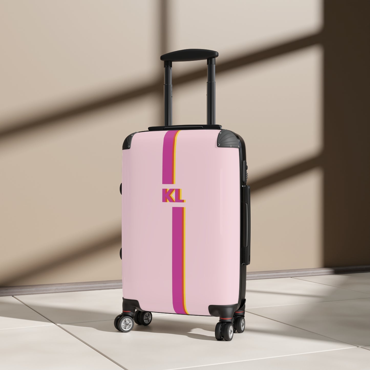 "Pink away” personalized carry-on luggage