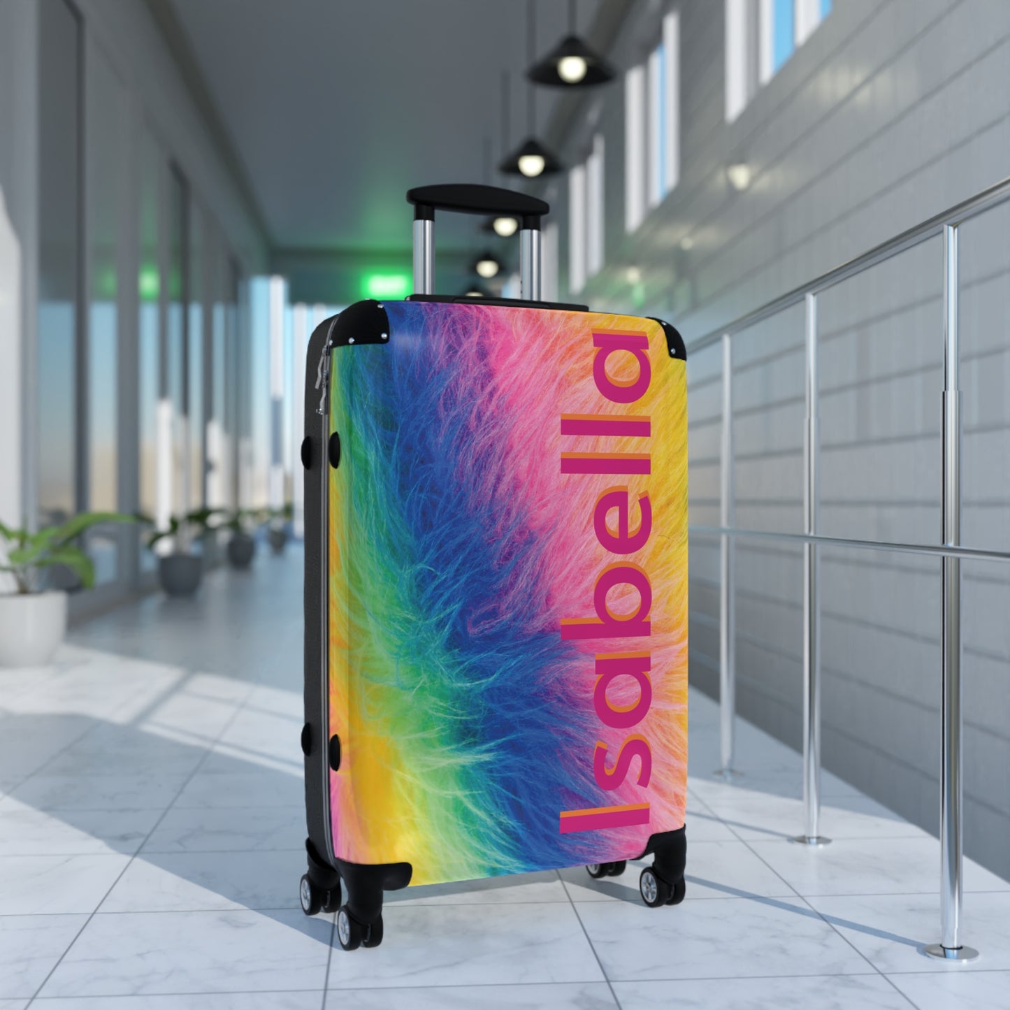 "Rainbow fur" personalized kids' luggage