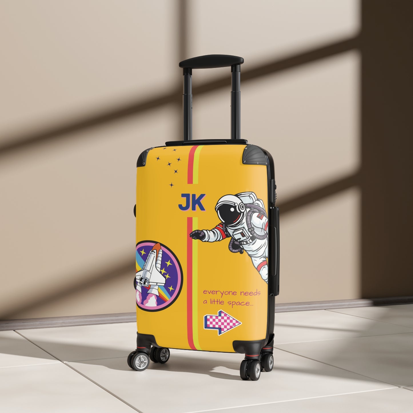 “Everyone needs a little space” personalized kids' luggage