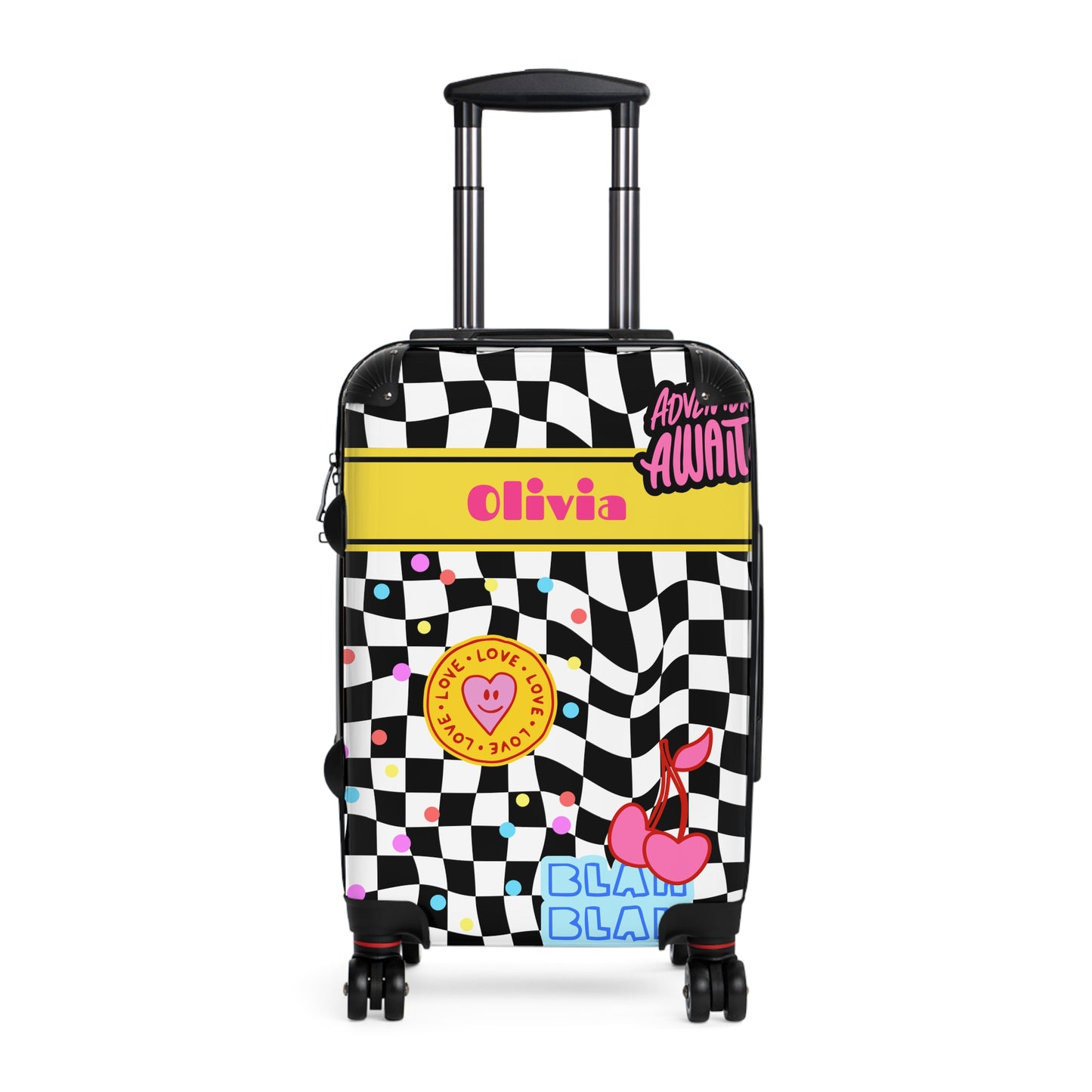 "Adventure awaits" personalized kids’ luggage