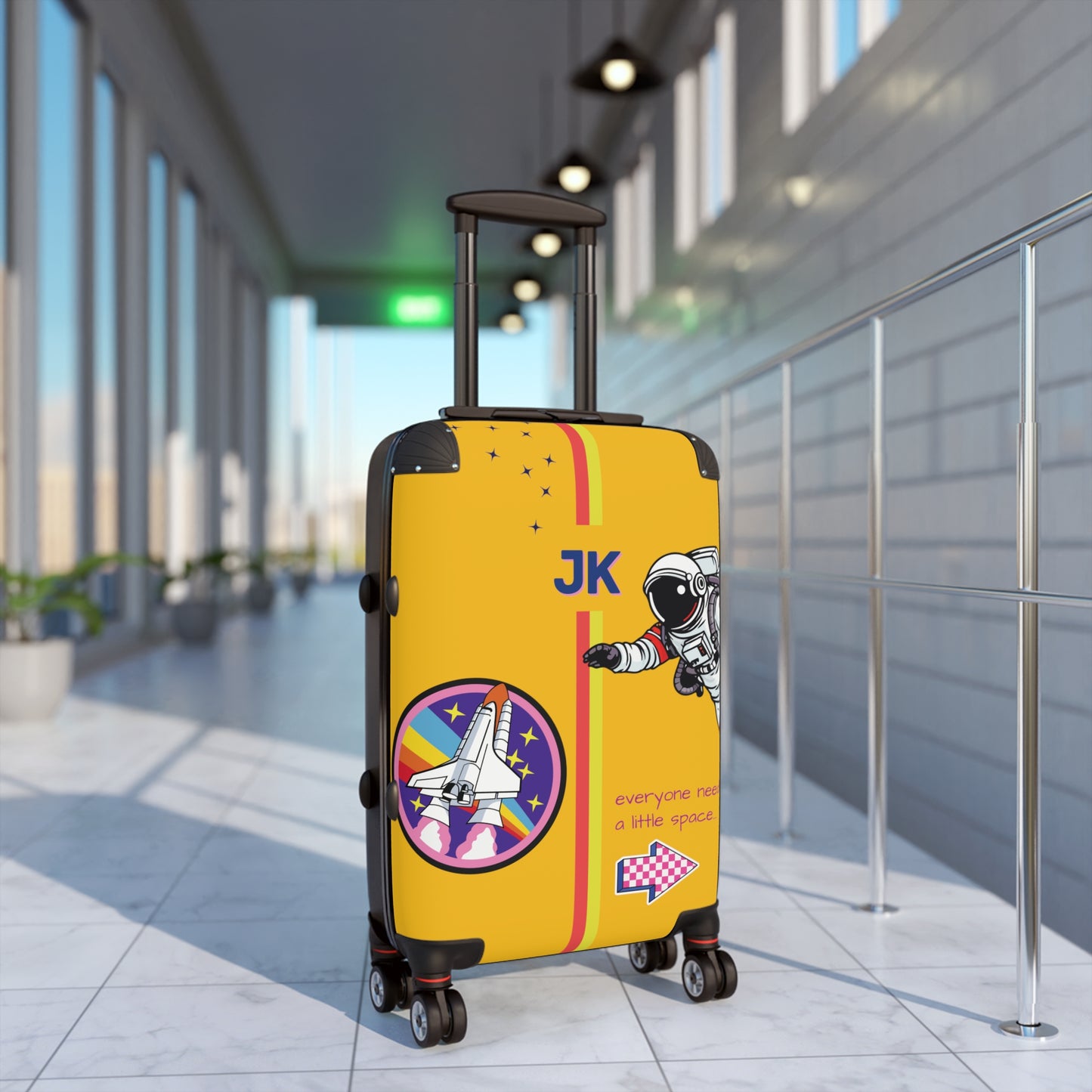 “Everyone needs a little space” personalized kids' luggage